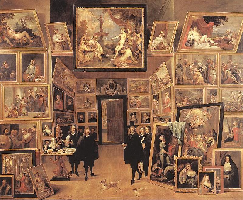 TENIERS, David the Younger Archduke Leopold Wilhelm in his Gallery fyjg china oil painting image